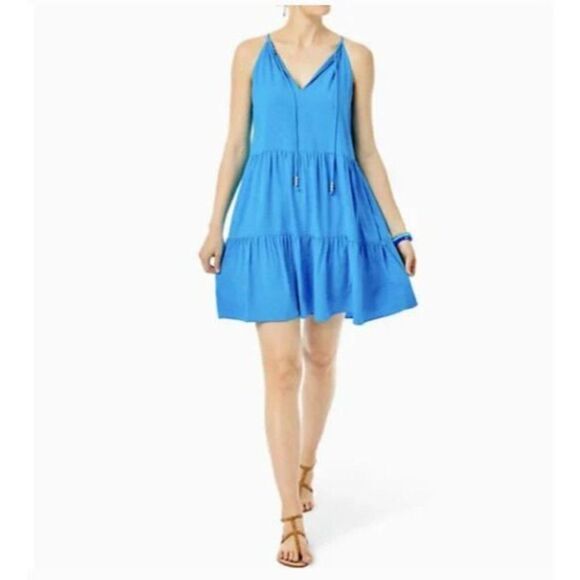 Lilly Pulitzer Womans Litia Sundress Dress Size XXS Turquoise Metallic NWT - Picture 1 of 7
